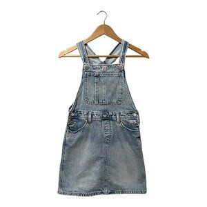 Old Navy Girls Overall Dress Blue Denim Size 14-16 Jean Pockets Adjustable Strap